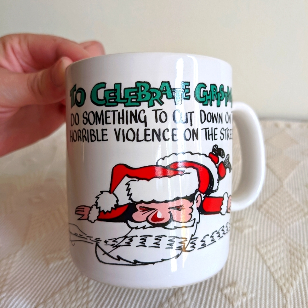 Funny Christmas vintage coffee mug Burn your driver's license Contenova Japan